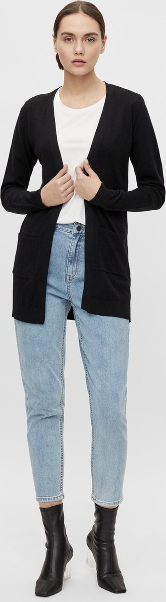Zwarte OBJECT Vest MALENA L/S WRAP CARDIGAN