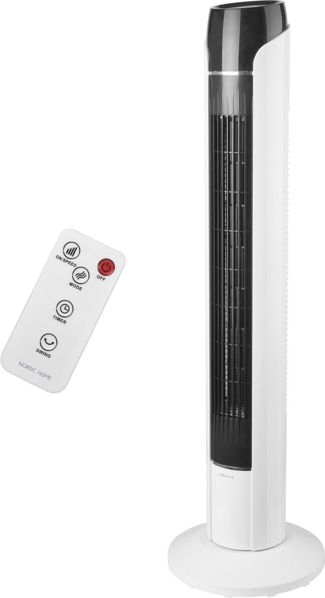 Nordic Home FT-553 Bladeless ventilator met afstandsbediening - Wit/Zwart