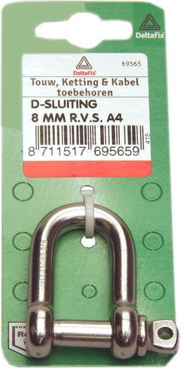 D - sluiting 6mm RVS A4 - 1ST