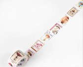 Rol Met Postzegelstickers Paddenstoelen - C187 - 10 Soorten Stickers, 5 Meter - Voor Scrapbook Of  Bullet Journal - Stickers Voor Volwassenen En Kinderen - Agenda Stickers - Decoratie Stickers