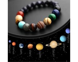 Stars Natuursteen kralenarmband van het Zonnestelsel met alle Planeten - Edelstenen Chakra Armband
