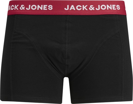Zwarte boxershorts met rode tailleband met 'JACK & JONES' logo.