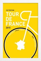 JUNIQE - Poster met houten lijst MY TOUR DE FRANCE MINIMAL POSTER 2015