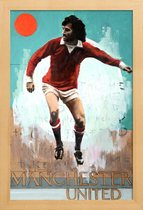 JUNIQE - Poster met houten lijst One Love - Manchester United -13x18