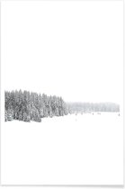 JUNIQE - Poster White White Winter 1/2 -13x18 /Grijs & Wit
