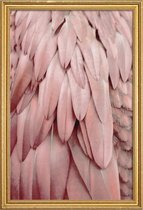 JUNIQE - Poster met houten lijst Pastel Feathers -40x60 /Roze