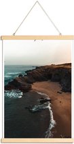 JUNIQE - Posterhanger Portuguese Beach Coast with Birds -30x45 /Bruin