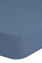 Zachte Jersey Hoeslaken 200x220cm - Hoekhoogte 30cm - 100% Katoen - Ice Blauw