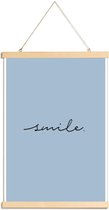 JUNIQE - Posterhanger Smile -20x30 /Blauw
