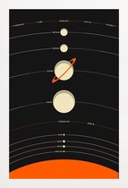 JUNIQE - Poster in houten lijst Solar System black -30x45 /Ivoor &
