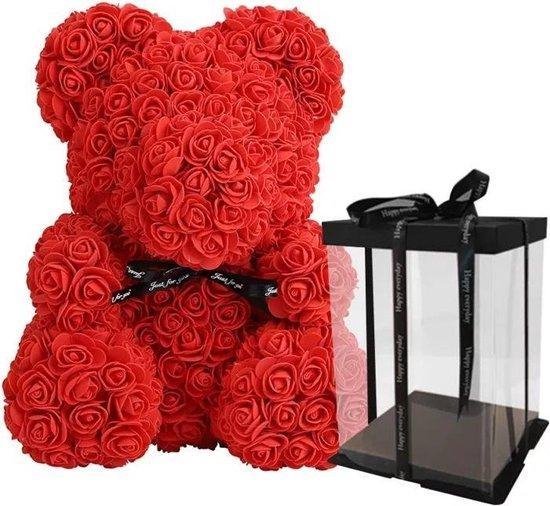 Rozen Teddy Bear 25cm - Rose Bear - Rose Teddy -Bloemen - Inclusief  geschenkdoos -... | bol