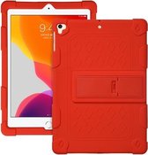 All-inclusive siliconen schokbestendige hoes met houder voor iPad 9.7 2018/2017 / Air 2 / Air / Pro 9.7 2016 (rood)