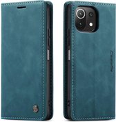 CaseMe - Hoesje geschikt voor Xiaomi Mi 11 Lite - Wallet Book Case - Magneetsluiting - Blauw