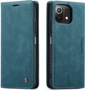 CaseMe - Xiaomi Mi 11 Lite Hoesje - Wallet Book Case - Magneetsluiting - Blauw