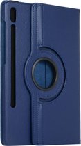 Case2go - Tablet hoes geschikt voor Samsung Galaxy Tab S7 (2020) - Draaibare Book Case Cover - 11 Inch - Donker Blauw