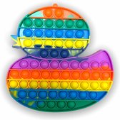 Fidget Toys - XL Regenboog Eend - Pop It Fidget Toy - Pop It - Rainbow - TikTok - NIEUW