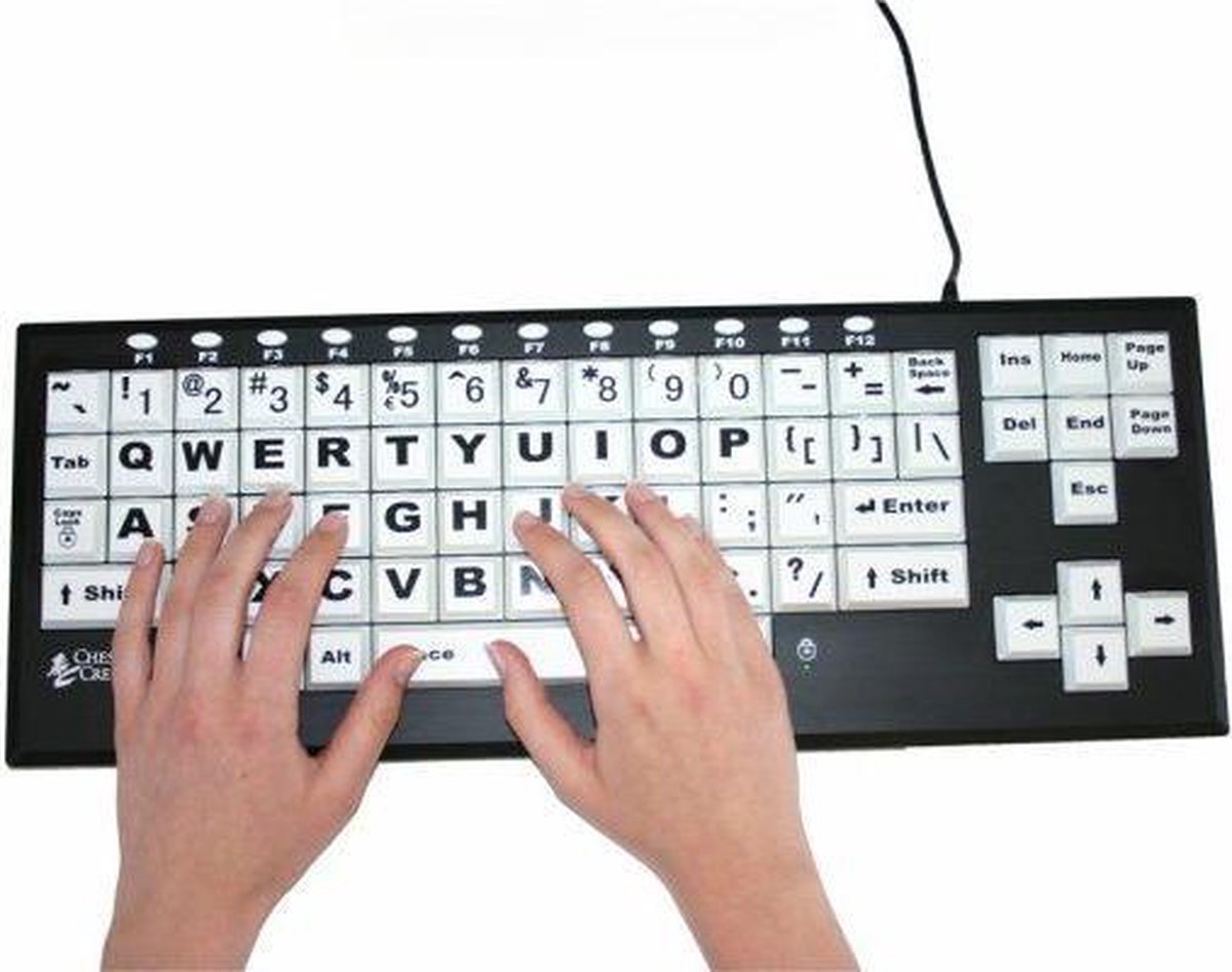 Ergoline bigkey vision toetsenbord - slechtzienden - toetsenbord grote letters - US - QWERTY - zwart/wit