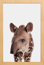 JUNIQE - Poster met houten lijst Tapir -13x18 /Bruin