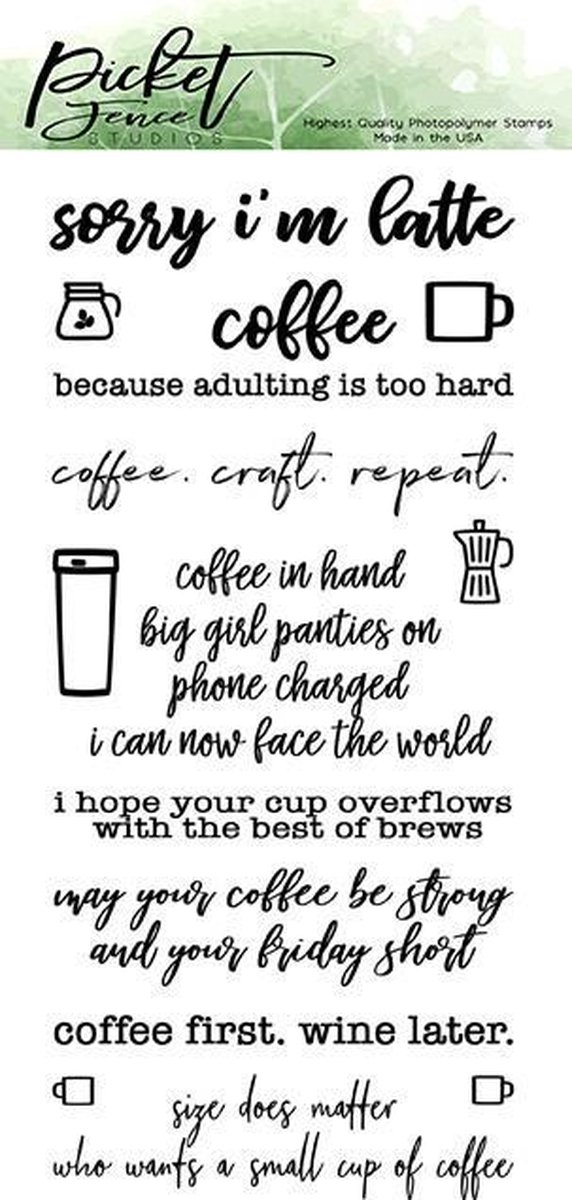 Coffee in Hand Clear Stamps (S-119)