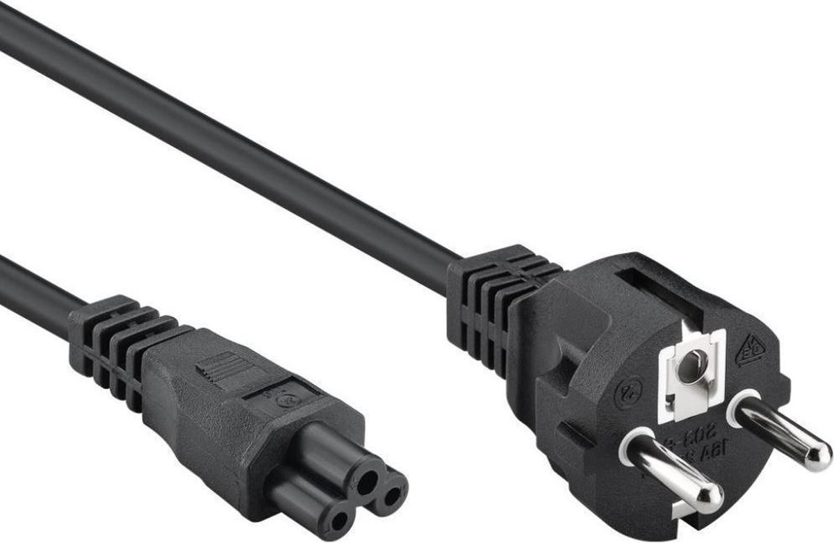 Schuko naar C5 apparaatsnoer - 2 meter - Zwart - Allteq