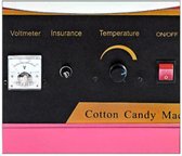 Professionele suikerspinmachine met temperatuur regeling blauw, rood of rozé