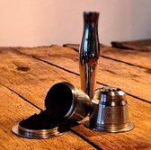 Herbruikbare Nespresso Capsule | Basisset + 1 capsule - Inclusief RVS koffieschepje + Stamper & Schoonmaakborsteltje
