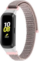 Nylon Smartwatch bandje - Geschikt voor Samsung Galaxy Fit nylon bandje - roze - Strap-it Horlogeband / Polsband / Armband