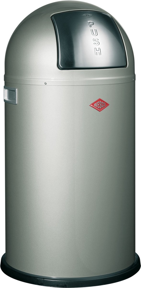 Goedkoopste Wesco Pushboy Prullenbak 50 Liter - Zilver