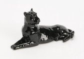 Decoratief beeld Panter - Zwart - 19 cm