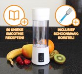 Blender To Go – Smoothie Maker – Draagbare Blender – Portable Blender – Met Gratis Receptenboek & Schoonmaakborstel – USB Oplaadbaar – RVS – 380 ml