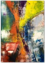 Schilderij  , Abstracte mix van vormen , 3 maten , Multikleur , wanddecoratie , Premium print