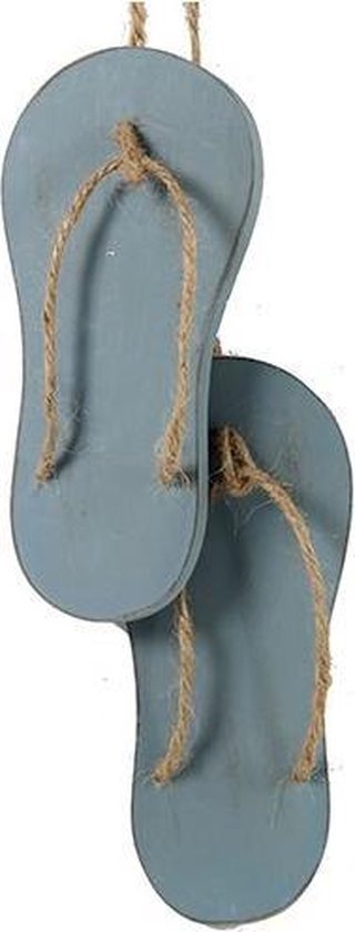 Blauwe Houten Slippers Decoratie - Flipflop