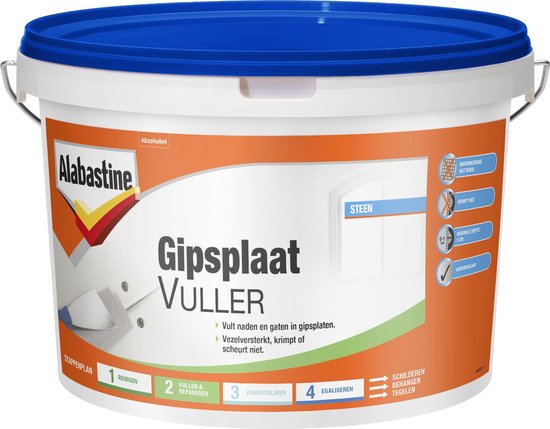 domesticeren fout milieu Alabastine Gipsplaat Vuller - Grijs - 2,5 liter | bol.com