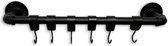 Brute Strength - Steigerbuis Kapstok – Wandkapstok – Kapstokhaak – Handdoekhaak – incl. 6 leren bandjes met S-haken - 54 cm – zwart – hangend – industrieel