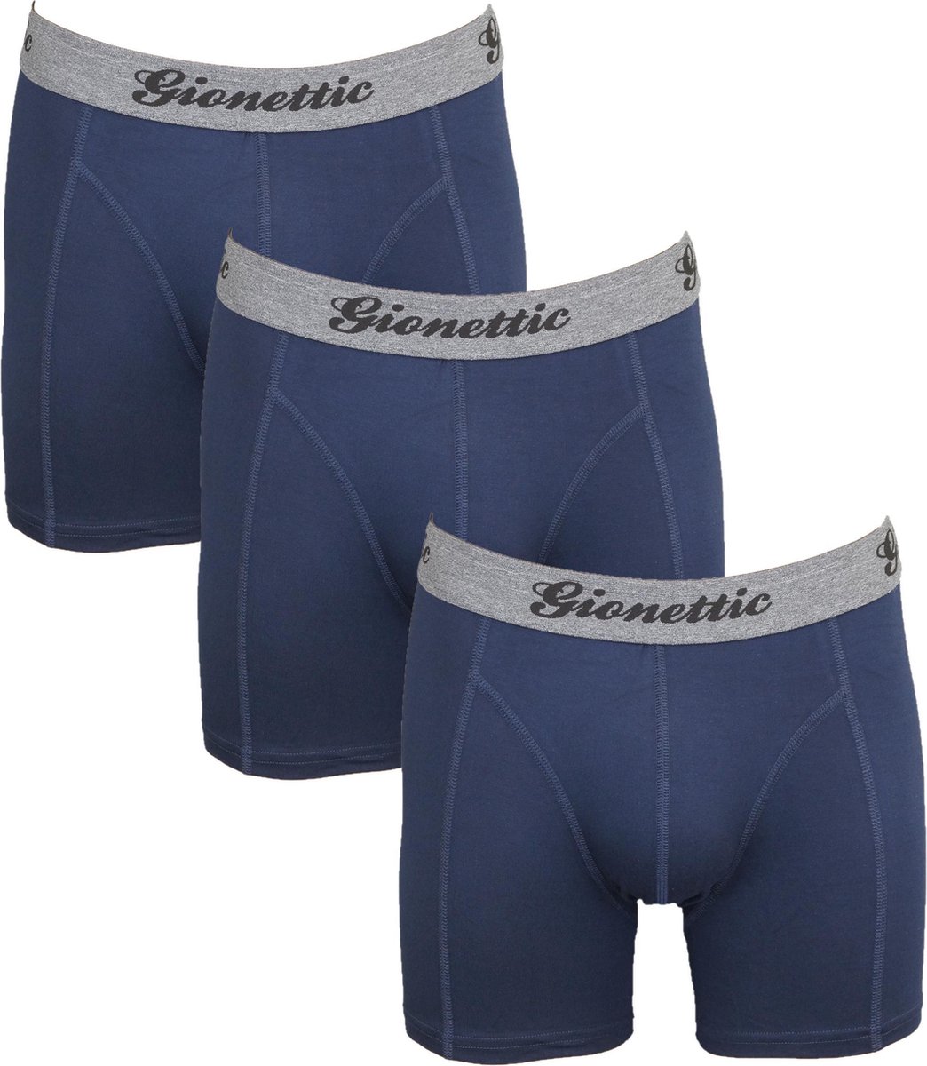Gionettic 3-Pack Heren boxershorts Bamboe Marine Maat L