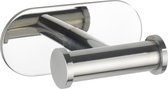 WENKO Turbo-Loc® Dubbele Handdoekhaak Orea Duo RVS glanzend - Bevestigen zonder boren - Handdoekhaakjes