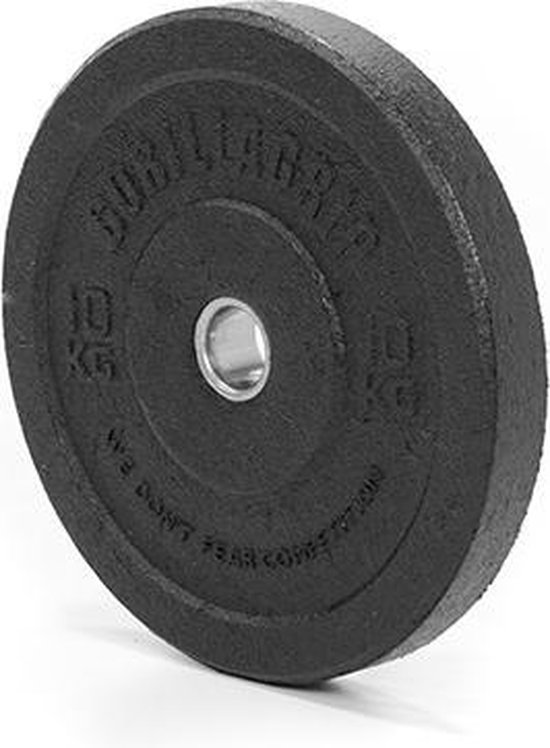 Foto: Gorillagrip hitemp bumperplate zwart 10kg 50mm halterschijf weightlifting gewichtheffen