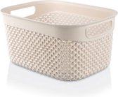 RESIN BASKET RECTANGULAR HIGH CREAM 3.3L 7HOUSE