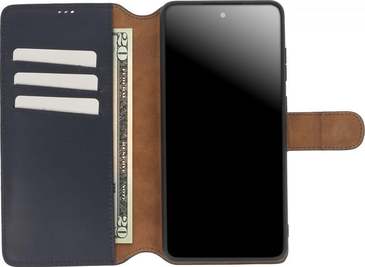 Minim 2-in-1 Samsung Galaxy A42 Hoesje Book Case en Back Cover Blauw