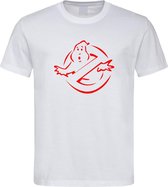 Wit T-shirt met Rode “ Ghostbusters “ print maat M