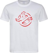 Wit T-shirt met Rode “ Ghostbusters “ print maat XL