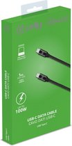 Power Delivery USB-kabel Type-C, 1 meter, Zwart - PVC - Celly
