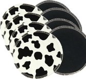 Breast Pads Wasbare Zoogcompressen - Zwart en Koeienprint - 8 stuks