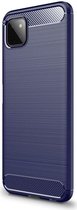 Samsung Galaxy A22 5G Hoesje Geborsteld TPU Flexibele Back Cover Blauw
