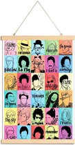 JUNIQE - Posterhanger Fame songtekst -30x45 /Kleurrijk