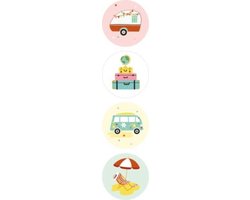 Zomervakantie Sluitsticker – Sluitzegel – Vakantie – Koffer – Caravan – Strand – assorti | Envelop stickers – Kaart | Cadeau – Gift – Cadeauzakje – Traktatie | Leuk inpakken | Beloning Kinderen – Beloningsstickers | Jongens – Meisjes | DH Collection