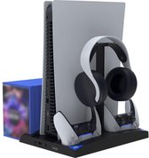 IPEGA - Playstation 5 docking station - PS5 oplaadstation - Charging dock voor 2 DualSense Controllers - Headset Houder voor de PS5 - Zwart