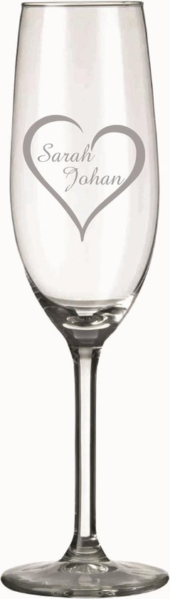 Ruimteschip Motiveren streep 2 stuks champagne glas met naam gegraveerd-uniek en persoonlijk... | bol.com