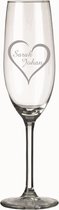 2 stuks champagne glas met naam gegraveerd-uniek en persoonlijk cadeau-huwelijk-feest-kado-glas graveren-twee glazen