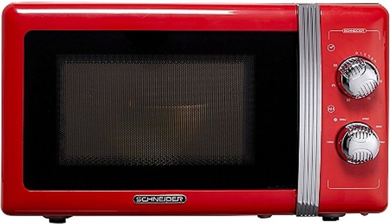 Micro-ondes rétro Schneider SMW20VMP - Rouge - avec 5 niveaux d